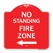 Signmission No Standing Fire Zone W/ Left Arrow, Red & White Aluminum Sign, 18" x 18", RW-1818-23586 A-DES-RW-1818-23586 - alternate 1